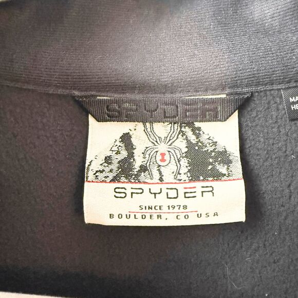 Spyder Men’s Fleece Lined Quarter Zip Mock Neck Pullover Sweater Black Size 2XL - Picture 4 of 11